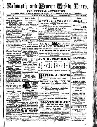 cover page of Cornish Echo and Falmouth & Penryn Times published on June 18, 1881