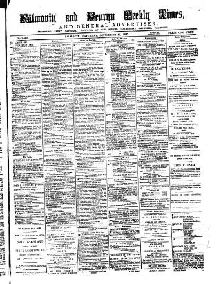 cover page of Cornish Echo and Falmouth & Penryn Times published on September 17, 1887