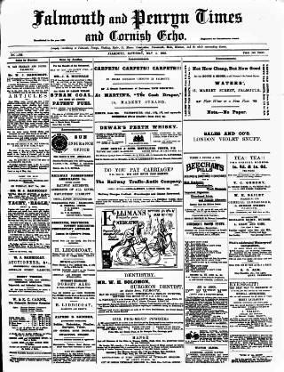 cover page of Cornish Echo and Falmouth & Penryn Times published on May 4, 1895
