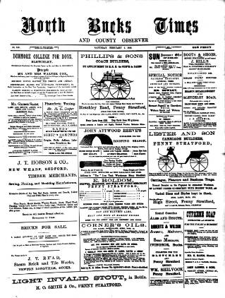 cover page of North Bucks Times and County Observer published on February 2, 1895