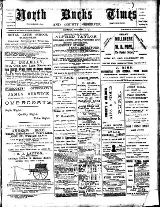 cover page of North Bucks Times and County Observer published on November 2, 1901