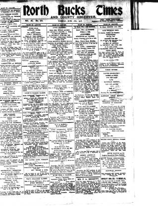 cover page of North Bucks Times and County Observer published on June 18, 1918