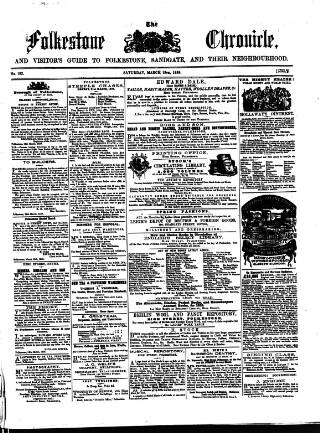 cover page of Folkestone Chronicle published on March 19, 1859