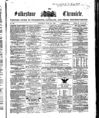 cover page of Folkestone Chronicle published on June 18, 1864