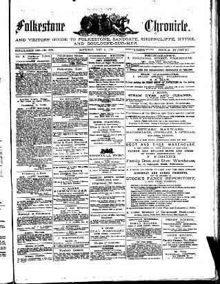 cover page of Folkestone Chronicle published on May 4, 1872
