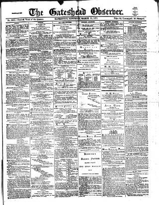 cover page of Gateshead Observer published on March 19, 1870
