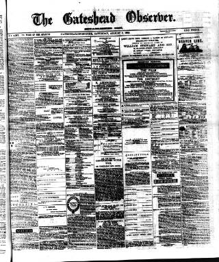 cover page of Gateshead Observer published on August 2, 1884