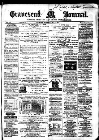 cover page of Gravesend Journal published on May 2, 1874