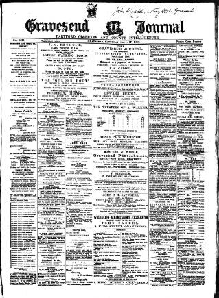 cover page of Gravesend Journal published on September 17, 1887