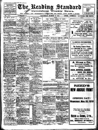 cover page of Reading Standard published on March 19, 1910