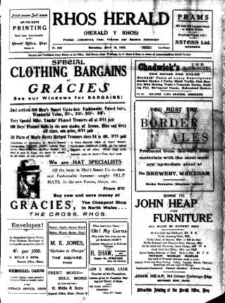 cover page of Rhos Herald published on June 18, 1932