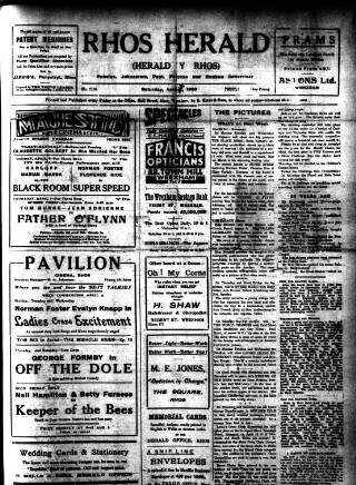 cover page of Rhos Herald published on April 4, 1936