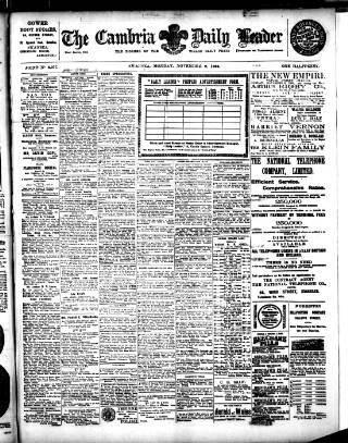 cover page of Cambria Daily Leader published on November 2, 1903