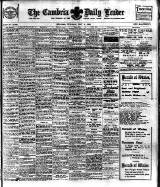 cover page of Cambria Daily Leader published on May 2, 1905