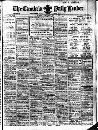 cover page of Cambria Daily Leader published on May 4, 1907