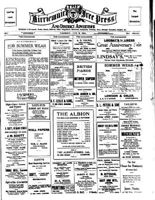 cover page of Kirriemuir Free Press and Angus Advertiser published on June 18, 1925