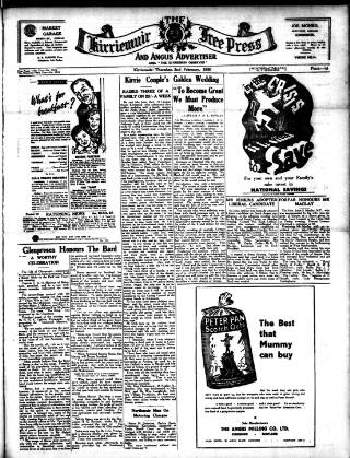 cover page of Kirriemuir Free Press and Angus Advertiser published on February 2, 1950