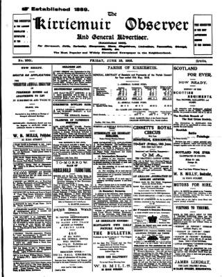 cover page of Kirriemuir Observer and General Advertiser published on June 18, 1915