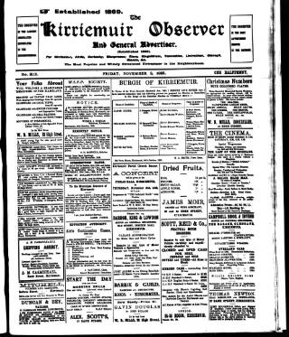 cover page of Kirriemuir Observer and General Advertiser published on November 2, 1923