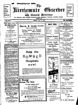 cover page of Kirriemuir Observer and General Advertiser published on May 2, 1941