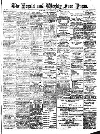 cover page of Weekly Free Press and Aberdeen Herald published on June 18, 1887