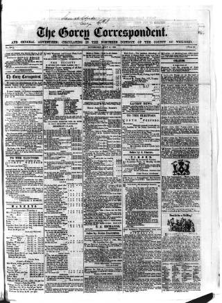 cover page of Gorey Correspondent published on May 4, 1861