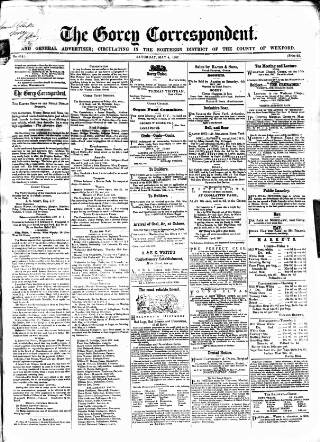 cover page of Gorey Correspondent published on May 4, 1867