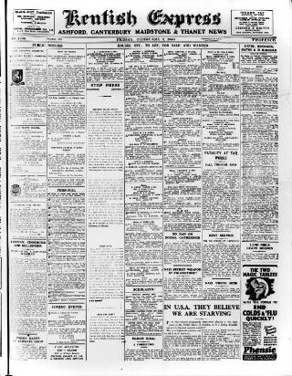 cover page of Kentish Express published on February 2, 1940