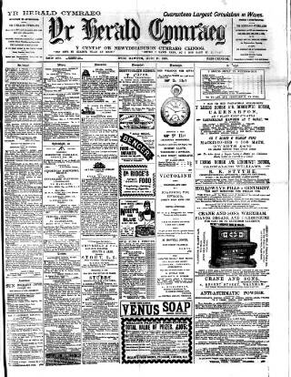 cover page of Herald Cymraeg published on September 17, 1895