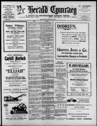 cover page of Herald Cymraeg published on June 18, 1912