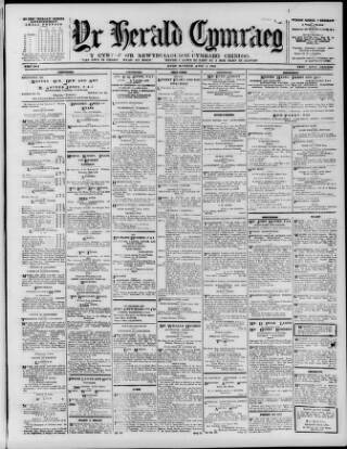 cover page of Herald Cymraeg published on August 2, 1921