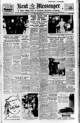 cover page of Kent Messenger & Gravesend Telegraph published on June 18, 1948