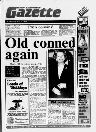cover page of Ruislip & Northwood Gazette published on May 4, 1988
