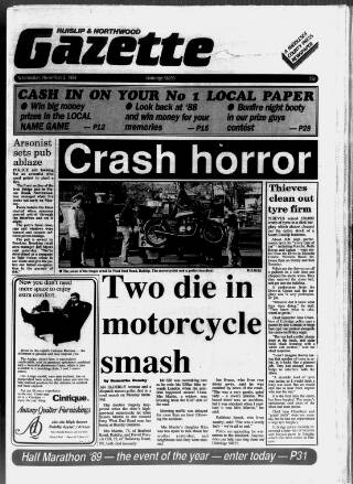 cover page of Ruislip & Northwood Gazette published on November 2, 1988