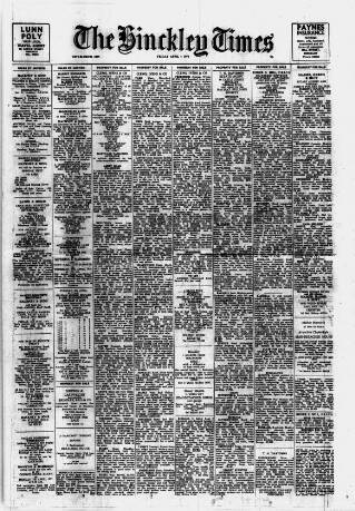 cover page of Hinckley Times published on April 4, 1975