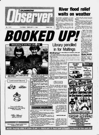 cover page of Dunmow Observer published on February 2, 1989