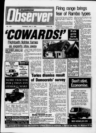 cover page of Dunmow Observer published on May 4, 1989