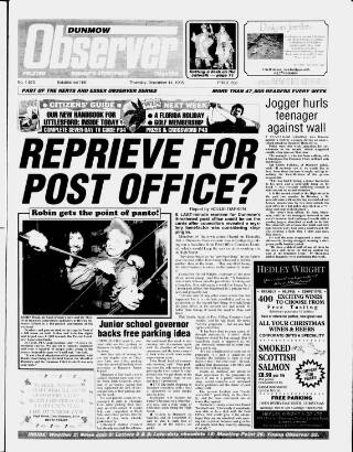 cover page of Dunmow Observer published on December 14, 1995