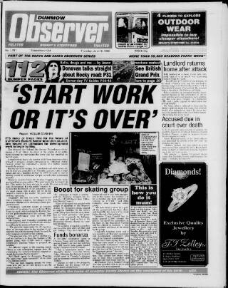 cover page of Dunmow Observer published on June 18, 1998