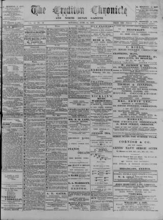 cover page of Crediton Gazette published on June 18, 1898