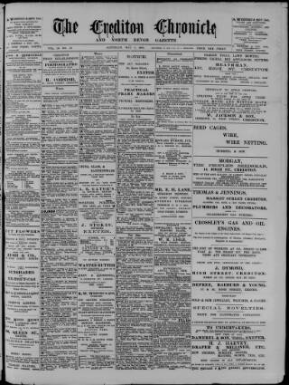 cover page of Crediton Gazette published on May 4, 1901