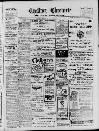 cover page of Crediton Gazette published on February 2, 1924