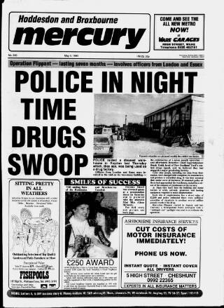 cover page of Hoddesdon and Broxbourne Mercury published on May 4, 1990