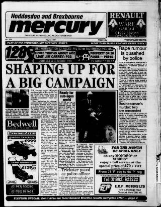 cover page of Hoddesdon and Broxbourne Mercury published on May 2, 1997