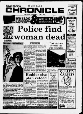 cover page of Sevenoaks Chronicle and Kentish Advertiser published on November 2, 1995