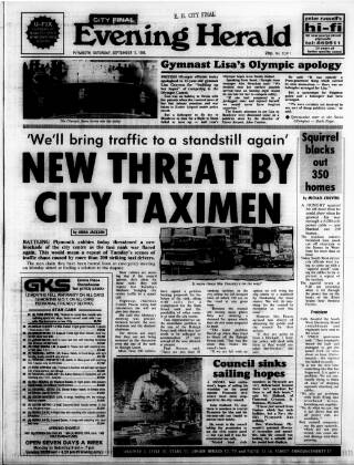 cover page of Western Evening Herald published on September 17, 1988