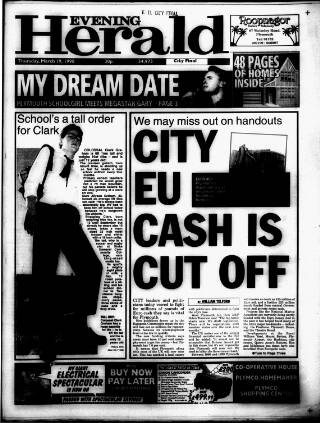 cover page of Western Evening Herald published on March 19, 1998