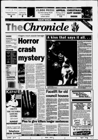 cover page of Nantwich Chronicle published on November 2, 1994