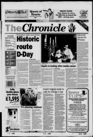 cover page of Nantwich Chronicle published on September 17, 1997