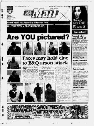 cover page of Hull Daily Mail published on June 18, 1996